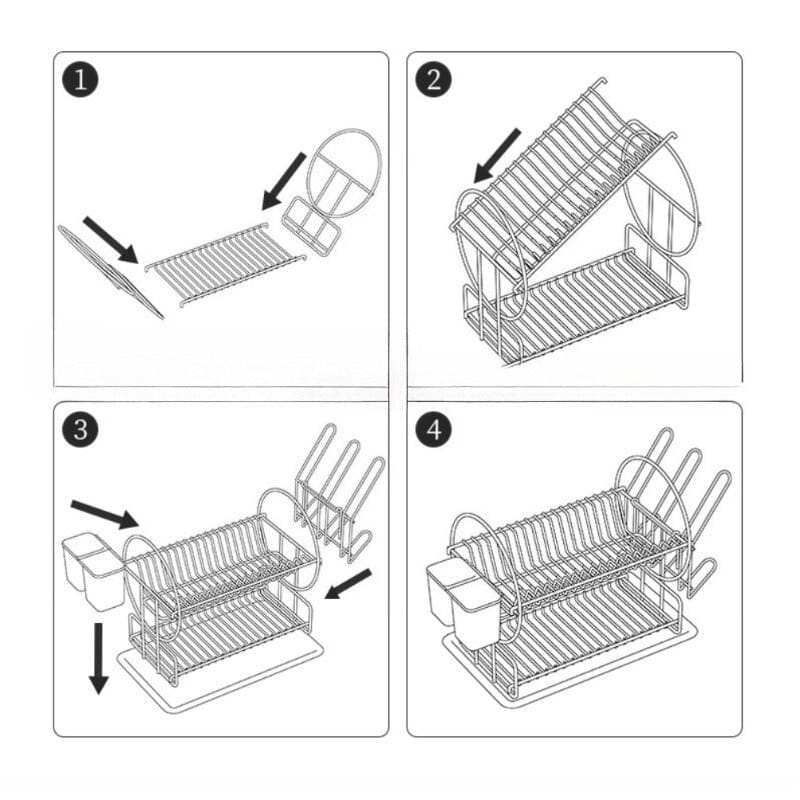 Instructions de montage égouttoir vaisselle noir.