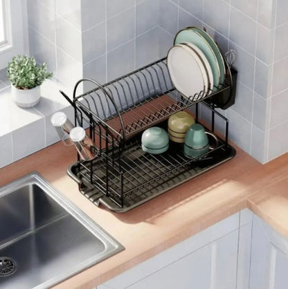 Égouttoir vaisselle 2 niveaux | Drainage automatique