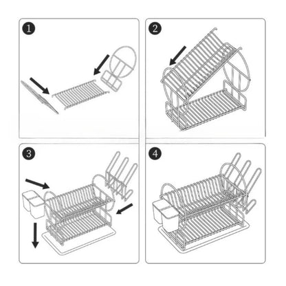Égouttoir vaisselle 2 niveaux | Drainage automatique