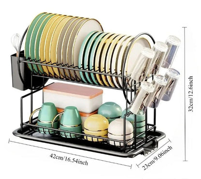 Égouttoir vaisselle 2 niveaux | Drainage automatique