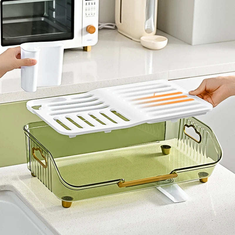 Égouttoir vaisselle design vert pièces démontées