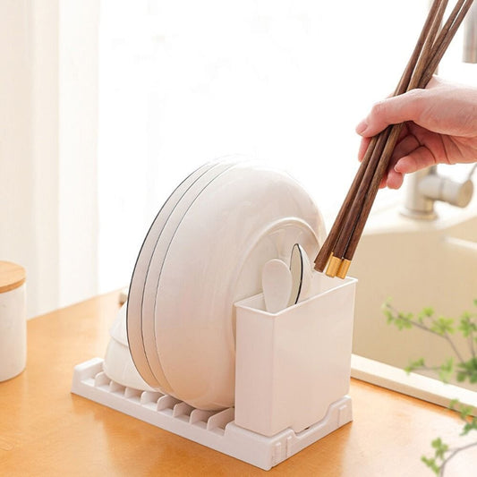 Égouttoir vaisselle plastique minimaliste blanc comptoir