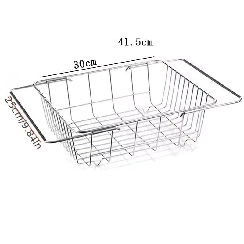 Égouttoir vaisselle rétractable inox multifonction 41,5 cm