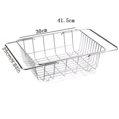 Égouttoir vaisselle rétractable inox multifonction 41,5 cm