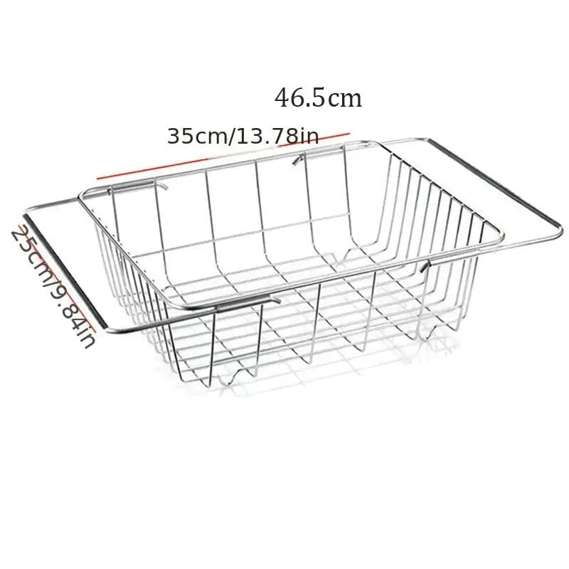 Égouttoir vaisselle rétractable inox multifonction 46,5 cm