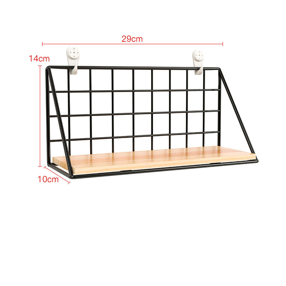 Étagère à épices bois et métal noire petite sur fond blanc - dimensions et mesures