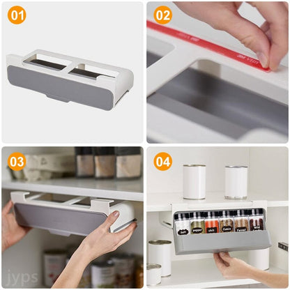 Étagère à épices coulissante sans perçage - instructions et étapes d'installation