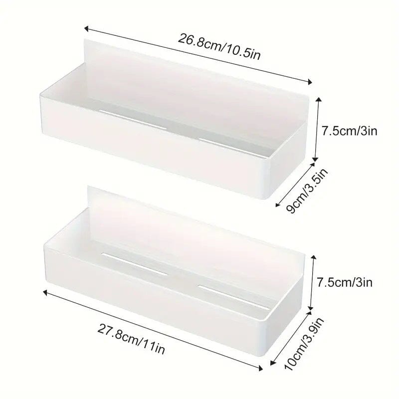 Étagère à épices magnétique sans perçage blanche sur fond blanc - dimensions et mesures