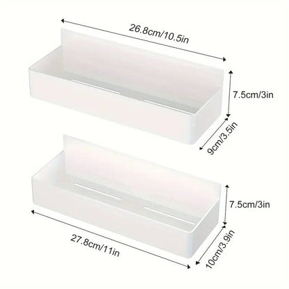 Étagère à épices magnétique sans perçage blanche sur fond blanc - dimensions et mesures