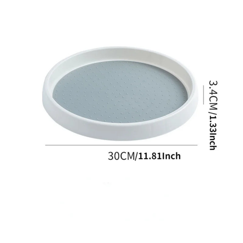 Étagère à épices rotative 360° plateau simple large sur fond blanc - dimensions et mesures