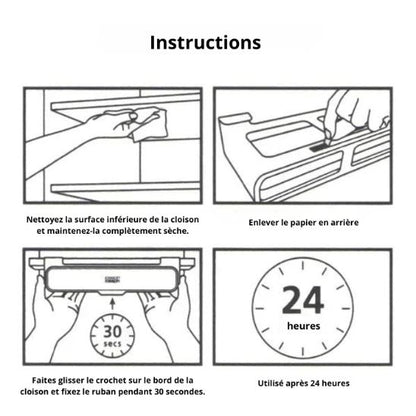 Étagère à épices | Coulissante Sans Perçage