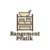 Logo Rangement Pratik avec étagère de cuisine et bol